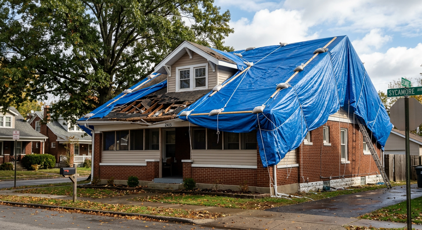 Emergency roof tarping Louisville KY