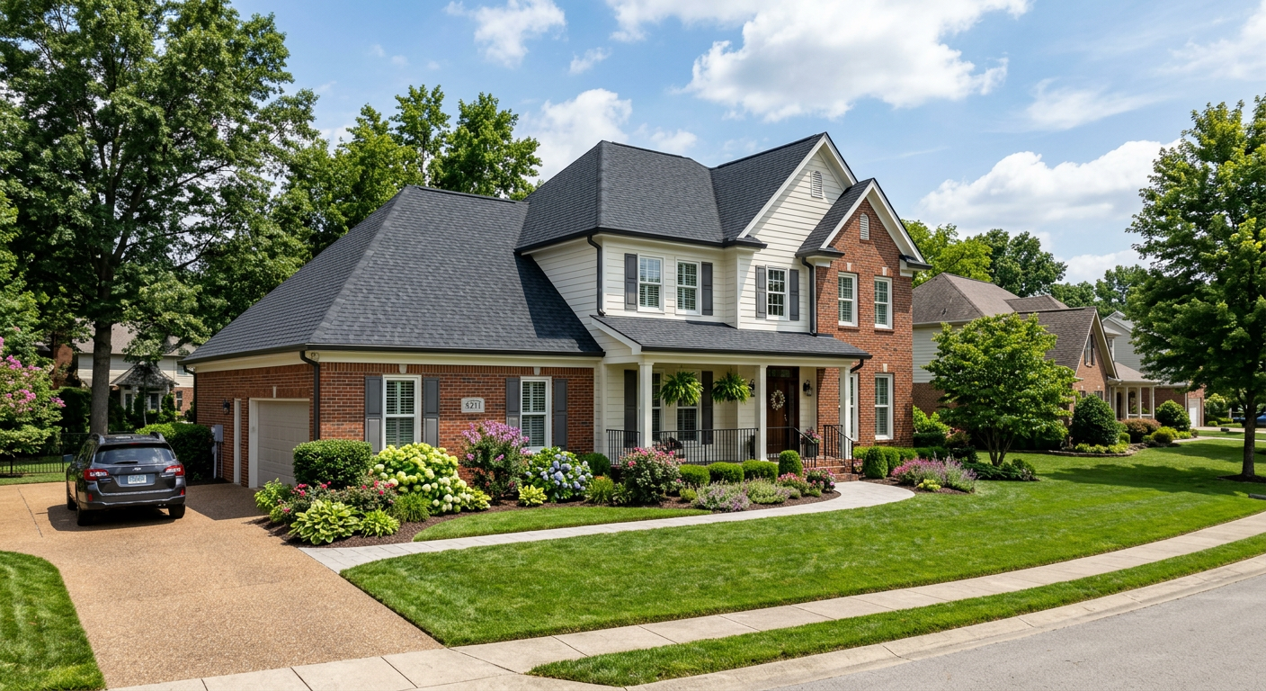 New architectural shingle roof installed on Louisville KY home