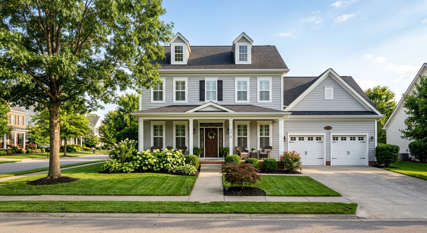 Newly installed vinyl siding on Louisville Kentucky home — finished project
